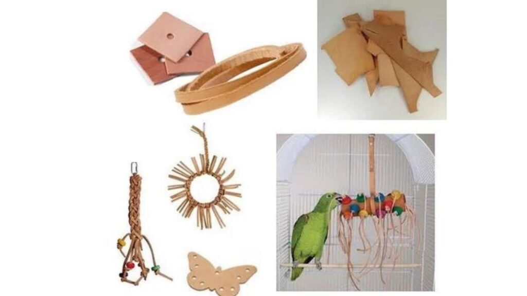Homemade toys and accessories in Bird Cage Setup Ideas